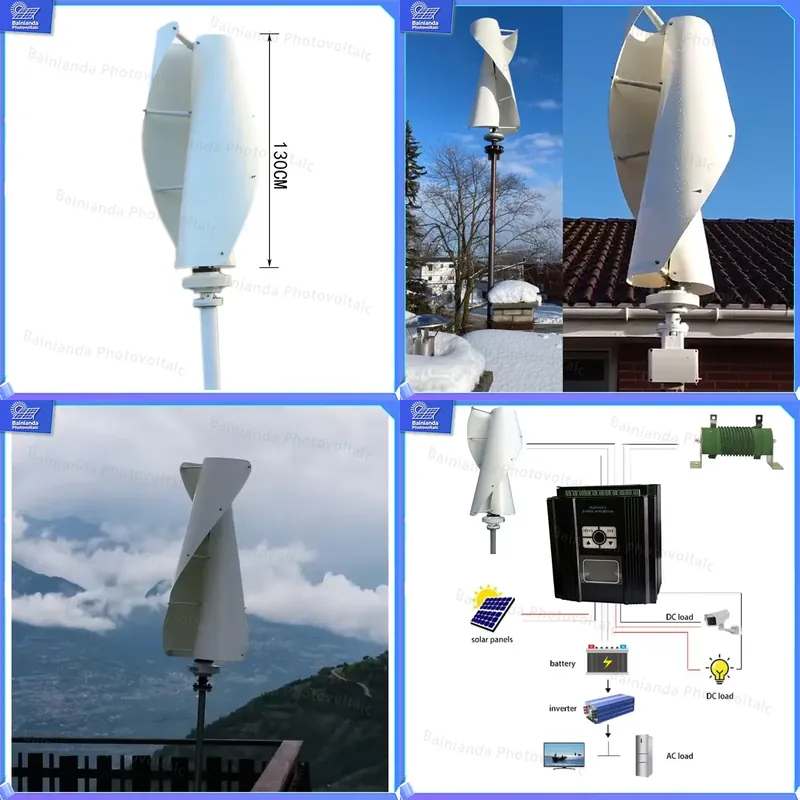 Renewable Energy Wind Solar - Turbin Angin Sumbu Vertikal 600W 12V