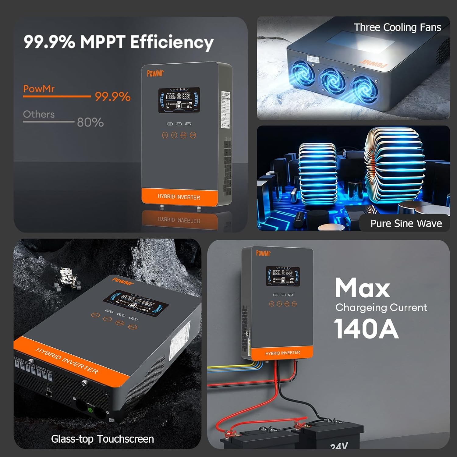 PowMr USA 4000W 24V Inverter C - Wind Solar Hybrid Kit ulasan dan harga
